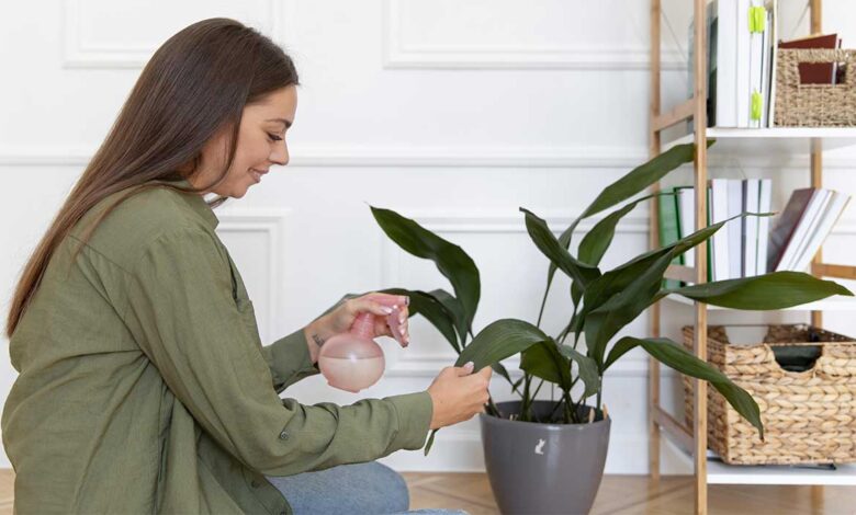 Tirar pó de plantas